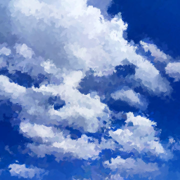 唯美天空云海云彩油畫背景