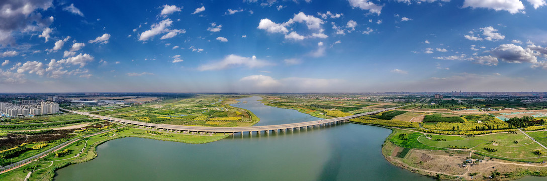 河北滹沱河风光全景