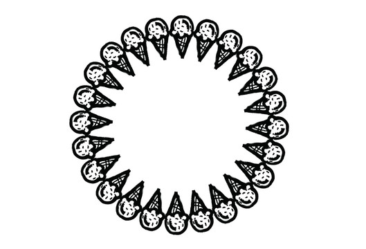 冰淇淋插畫圓