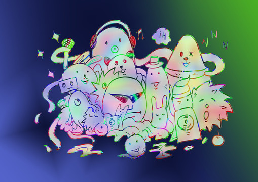 卡通小怪插畫