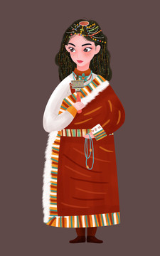 西藏少女轉(zhuǎn)經(jīng)筒