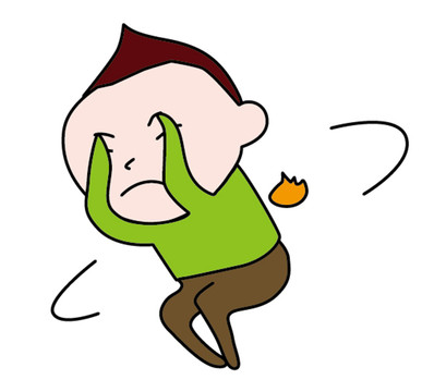 火焰燒傷蓋住眼睛