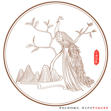 云南印象普洱茶包裝線描