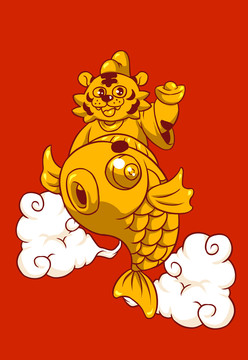 金虎年錦鯉門貼