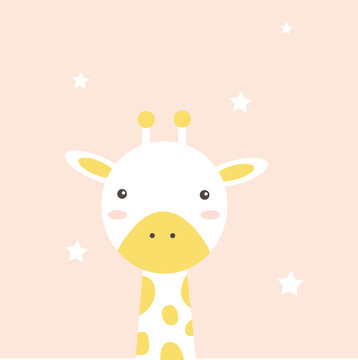 動物之長頸鹿扁平插畫