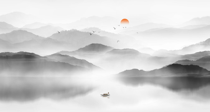 水墨山水畫(huà)