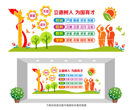 學(xué)校一訓(xùn)三風(fēng)文化墻