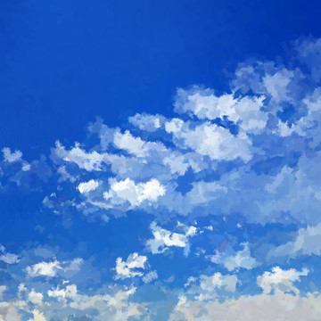 唯美天空云海云彩油畫背景