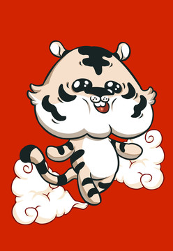 卡通白虎門貼