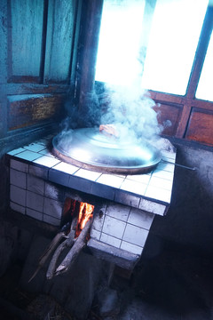 地锅做饭