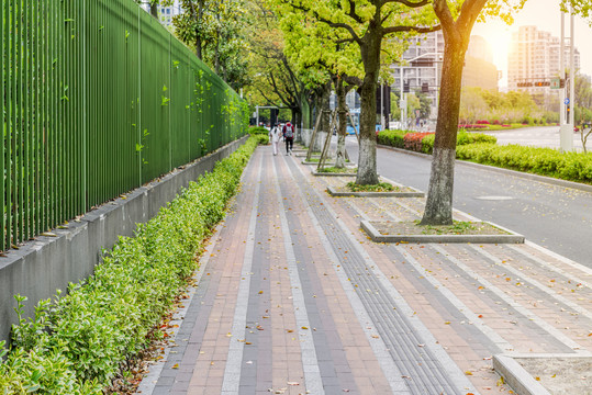 城市道路人行道地砖步行道