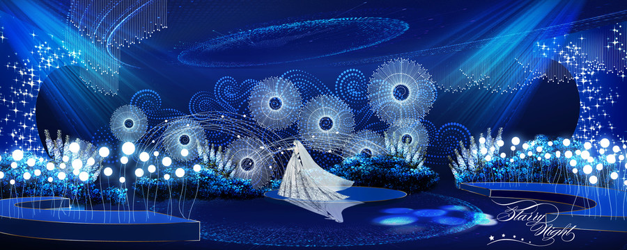 星空創(chuàng)意水晶婚禮迎賓區(qū)效果圖