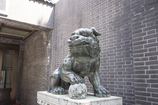 西安碑林博物馆狮子雕塑