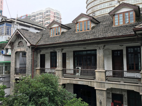 杭州历史建筑谈风月轩正面局部