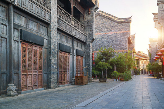武汉汉口里古建筑群和古镇街景