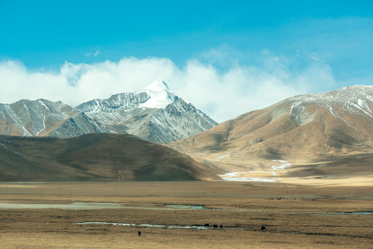 中国西藏青藏雪山自然风光