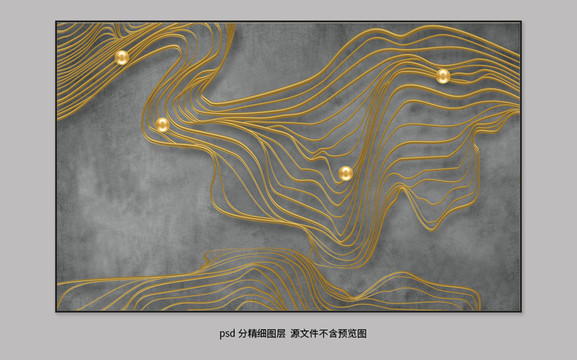金色線條背景墻