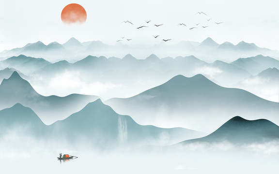 山水背景墻