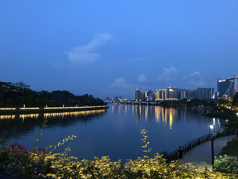 清远清城区江心岛夜景摄影