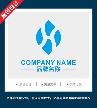 環(huán)保電子HS字母logo