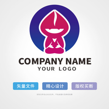 桃子卡通人物logo