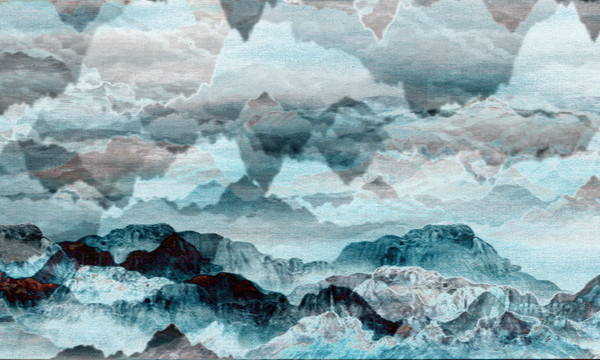 水墨油畫山水