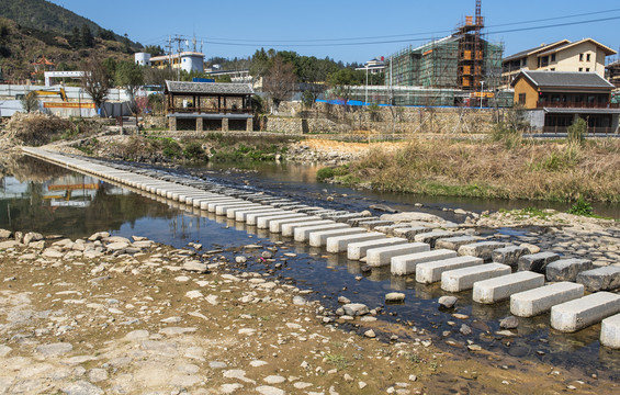 古村落石桥石道