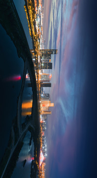 义乌市城市天际线夜景