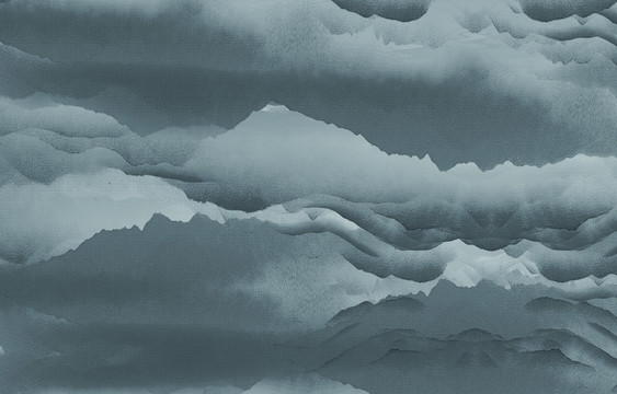 黑白山水