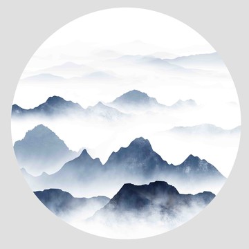 水墨山