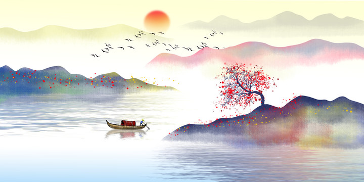 中國(guó)風(fēng)山水畫