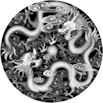 雕花屏封上龍