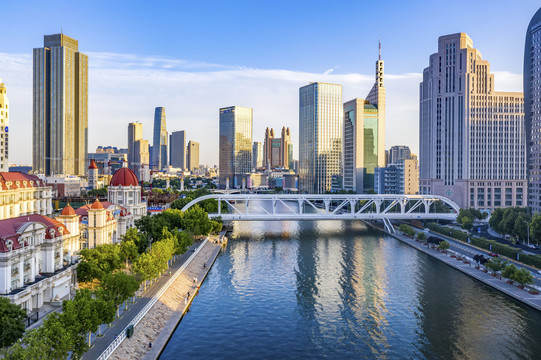 天津城市风光海河美景