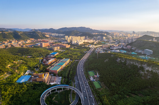 航拍济南二环南路高架