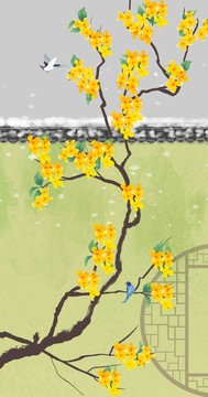 桂花插畫