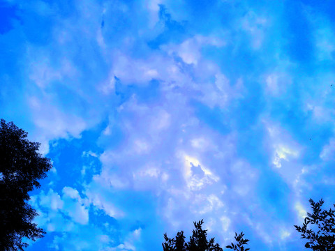 底纹蓝天云朵