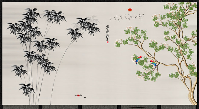 花鳥背景墻