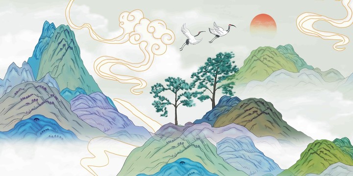 國潮山水畫