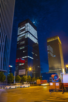 北京丽泽金融商务区夜景