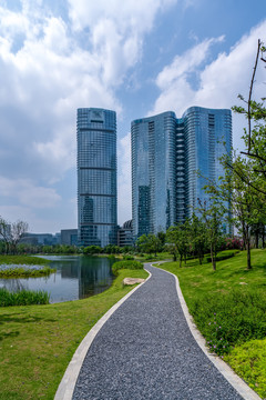 四川成都现代建筑街景