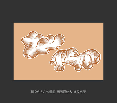 手繪生姜
