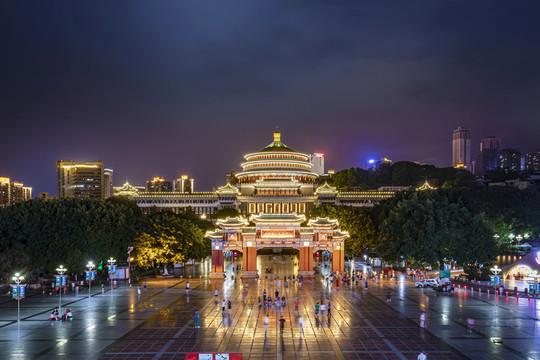 重庆人民大礼堂夜景