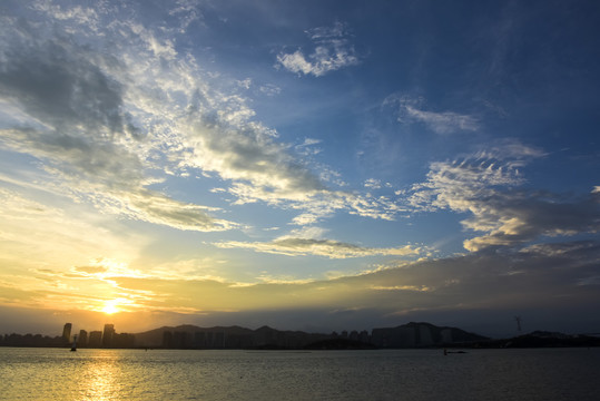 厦门海湾落日