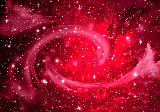 红色漩涡星空