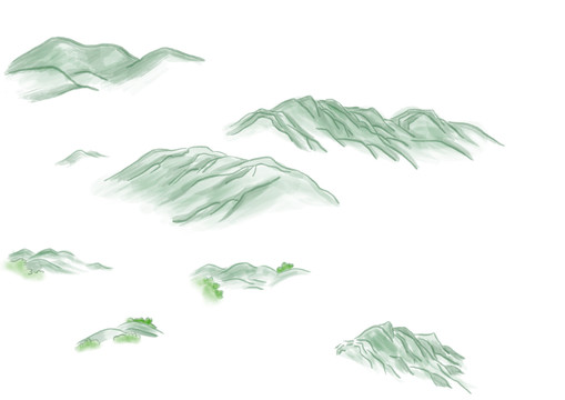 透明底山脈插畫元素