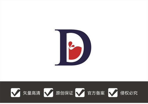 字母D红酒logo