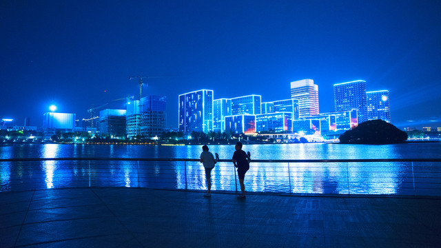 南京江宁九龙湖公园夜景