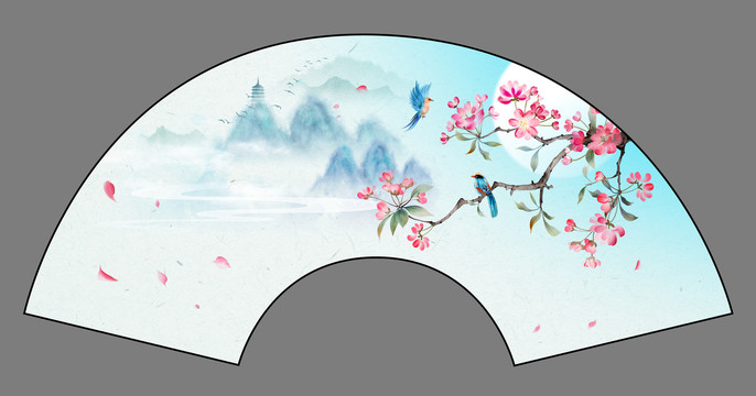 折扇古風插畫