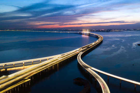 青岛跨海大桥夜景