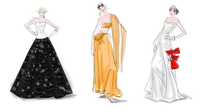 原创服装设计效果图系列3个女装